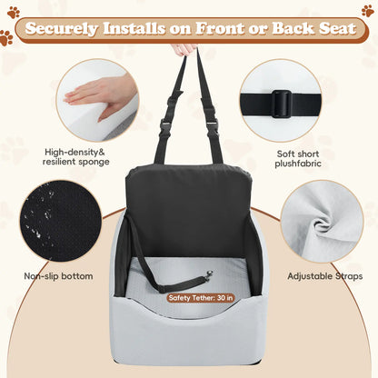 【Dealsforyoudays】 VALUXE Dog Car Booster Seat, All-Season Enclosed Design with Seat Belt Straps, Non-Slip & Waterproof Pet Travel Seat Summervibes Petlovers Summerwins