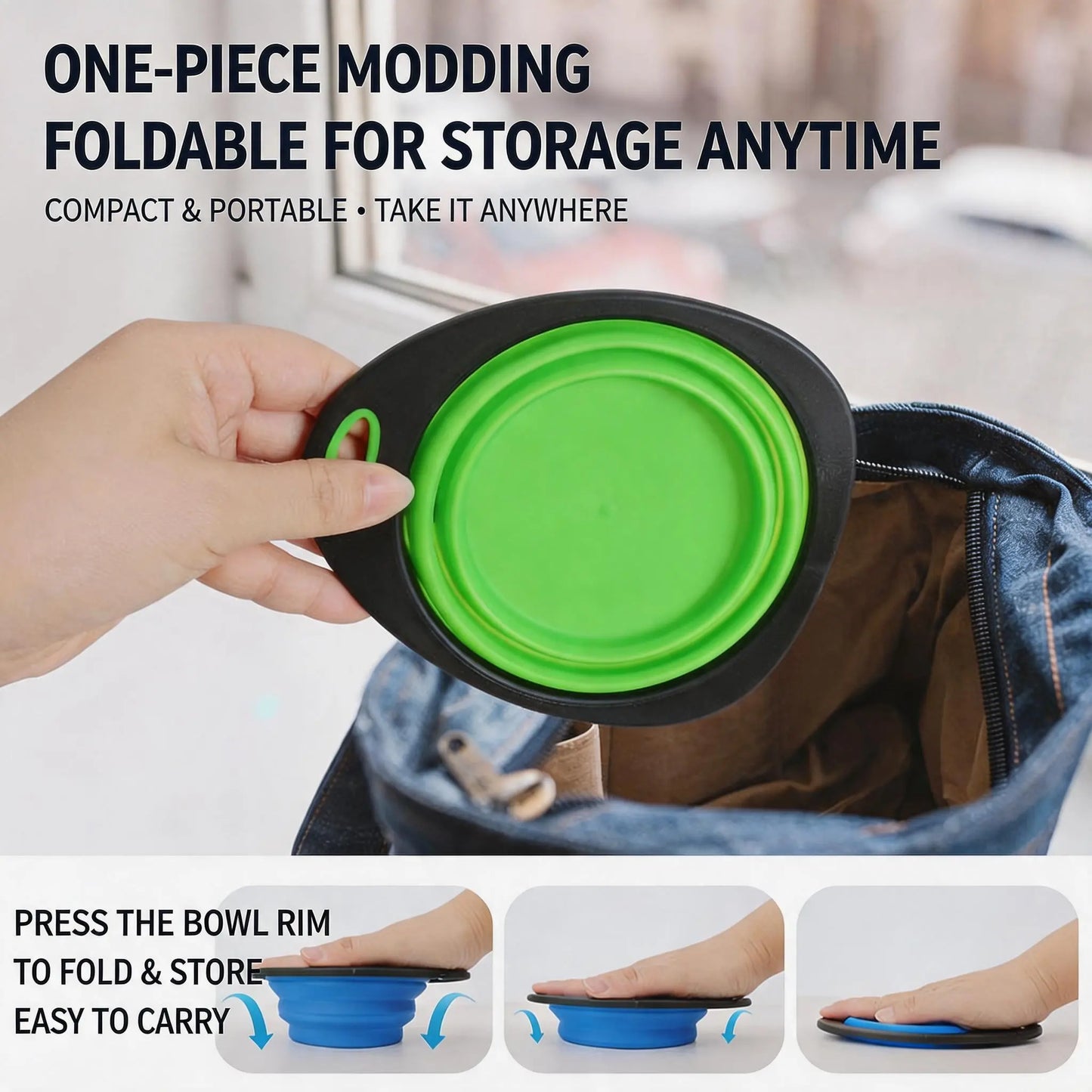 Foldable Dog Bowl, Portable Travel Food and Water Dish, Pet Bowl, Outdoor Folding Dog Bowl, Cat Feeding and Drinking Bowl, Pet Supplies