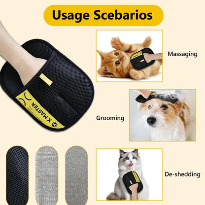 Pet Double Sided Grooming Gloves,Static Removal Gloves for Pet Hair,Multi-Function,For Washing,Hair Removal,Beauty,Sofa,Bed Sheets,Clothes,Suitable for Cats and Dogs