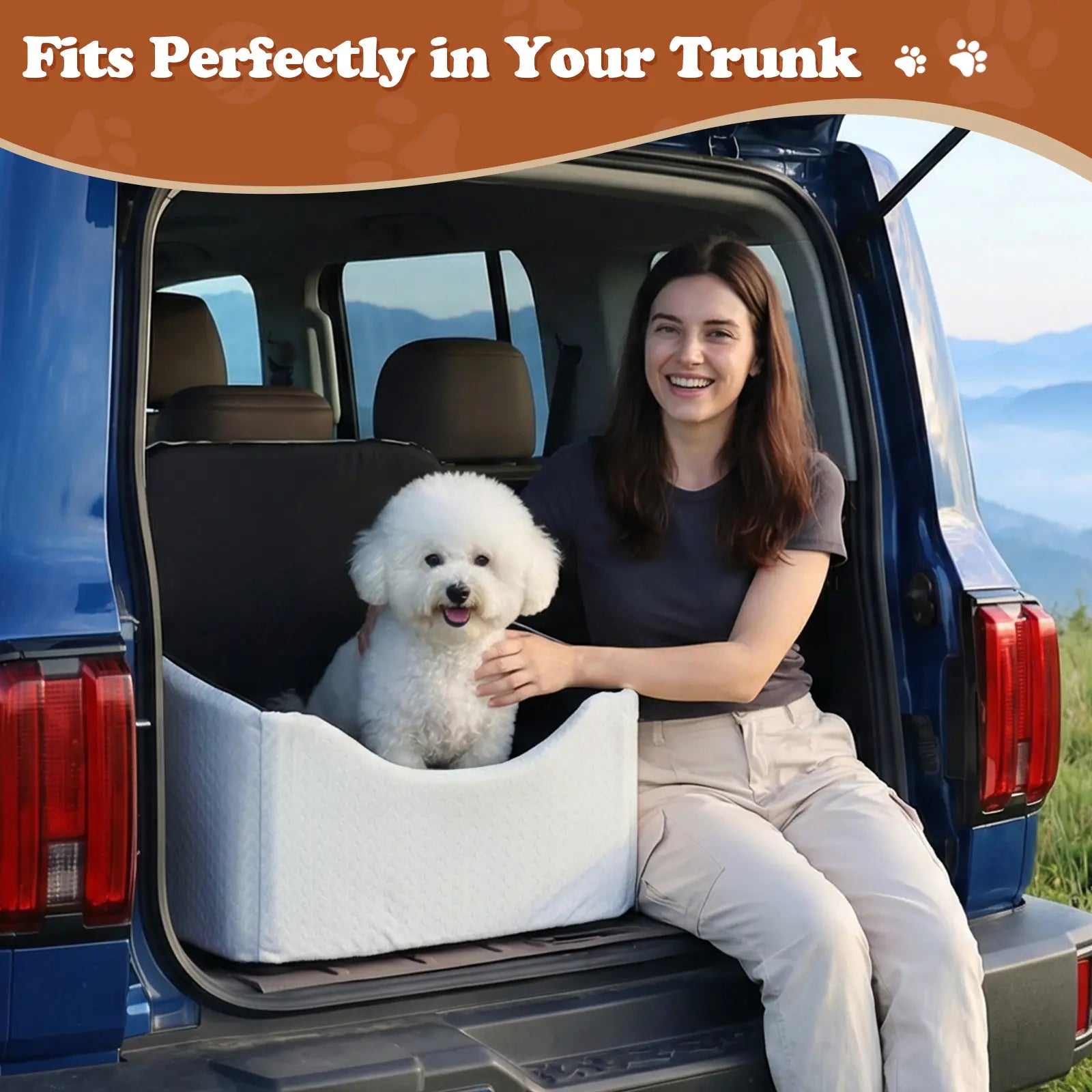 【Dealsforyoudays】 VALUXE Dog Car Booster Seat, All-Season Enclosed Design with Seat Belt Straps, Non-Slip & Waterproof Pet Travel Seat Summervibes Petlovers Summerwins