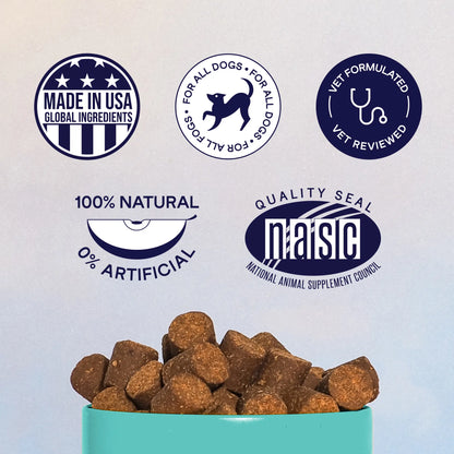 FINN Calming Aid for Dogs - Natural Calming Chews, Melatonin, Stress Support, Separation Support, Sleep Support - 90 Soft Chews Supplements