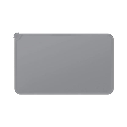 Premium Silicone Dog Food Mat,Dog Bowl Mat, Pet Food Pad- Anti-Slip Pet Food Mat for Dogs and Cats - Waterproof and Easy to Clean Gray-19 * 12IN