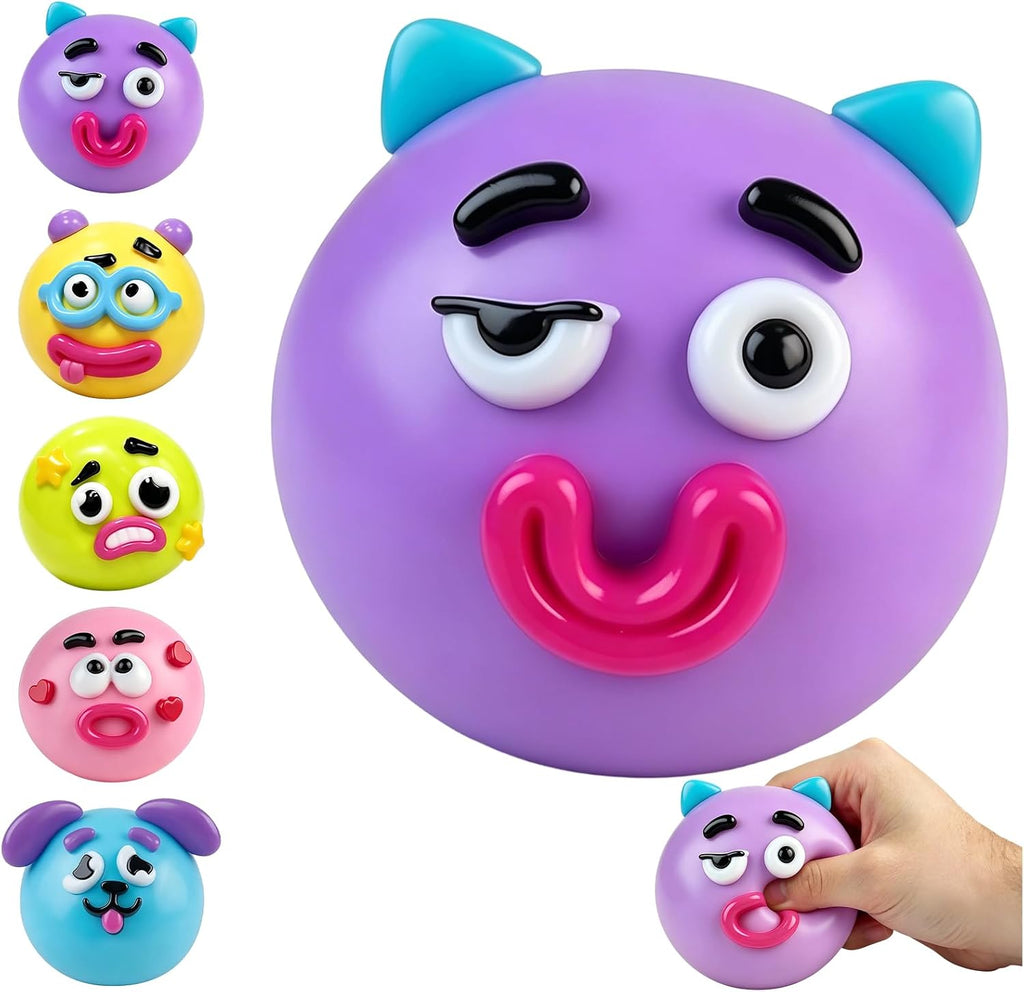 New Dog Face Swap Squishy Cute Slow Rise Relaxing Sensory Fidget Relief for Adults Anxiety Relief, Portable Desktop Decompression Stress Squeeze Ball (Yellow)