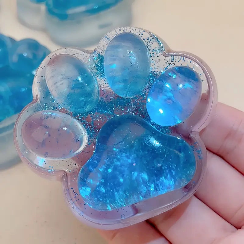 【2025 New】Mobeck Handmade Taba Squishy Big Cat Paw Silicone Squeeze Toys for Stress Relief 2.76 Inch Large Size Cat Paw Giant Paw Squishy Fidget Toys for Anxiety&Relaxation|Desk Accessory for Adults (Rainbow)
