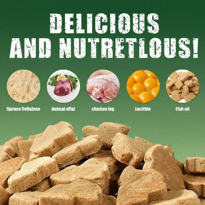 Freeze-Dried Cat Treats – High-Protein Chicken, Spruce-Derived Cellulose for Hair Ball Control, Rich in Omega-3 & Vitamins for Shiny Coat – Grain-Free, Fresh-Locked Mini Packs