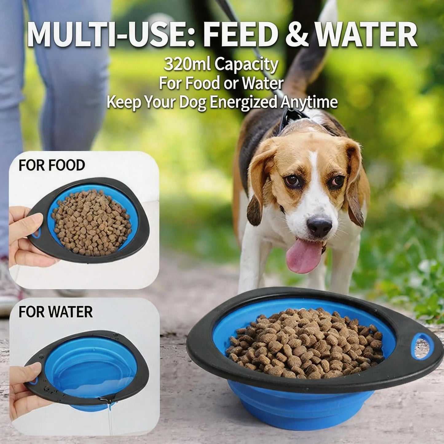 Foldable Dog Bowl, Portable Travel Food and Water Dish, Pet Bowl, Outdoor Folding Dog Bowl, Cat Feeding and Drinking Bowl, Pet Supplies