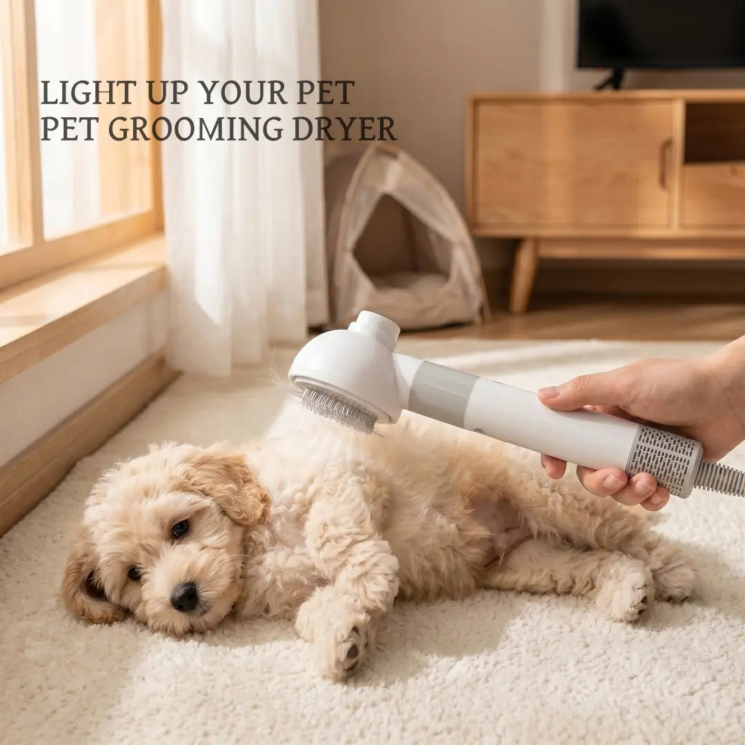 2-In-1 Dog Blow Dryer for Dogs & Cats 1100W Pet Hair Dryer with Adjustable Speed & Temp Gentle on Fur Dog Dryer for Pet Grooming