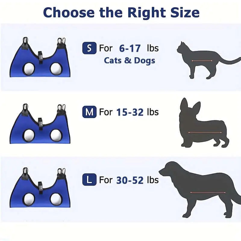 Relax and Groom: Comfortable Pet Grooming Hammock Harness for Dogs & Cats