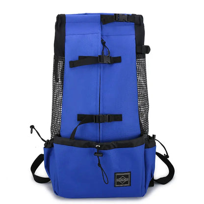Pet Dog Double-Shoulder Carrier Backpack - Portable Polyester Animal Carrier for Travel
