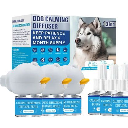 2-Pack, Dog Calming Diffuser Refill Kit (60-Day Supply) Combination Set 3In1 Dog Pheromone Refills - Helps with Stress, Separation, Pee Accidents, Barking, & Destructive Behaviors.