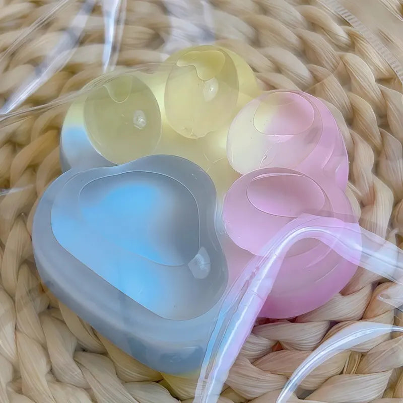 【2025 New】Mobeck Handmade Taba Squishy Big Cat Paw Silicone Squeeze Toys for Stress Relief 2.76 Inch Large Size Cat Paw Giant Paw Squishy Fidget Toys for Anxiety&Relaxation|Desk Accessory for Adults (Rainbow)