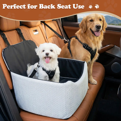 【Dealsforyoudays】 VALUXE Dog Car Booster Seat, All-Season Enclosed Design with Seat Belt Straps, Non-Slip & Waterproof Pet Travel Seat Summervibes Petlovers Summerwins