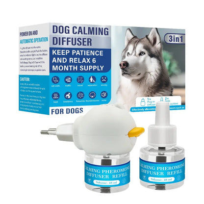 2-Pack, Dog Calming Diffuser Refill Kit (60-Day Supply) Combination Set 3In1 Dog Pheromone Refills - Helps with Stress, Separation, Pee Accidents, Barking, & Destructive Behaviors.