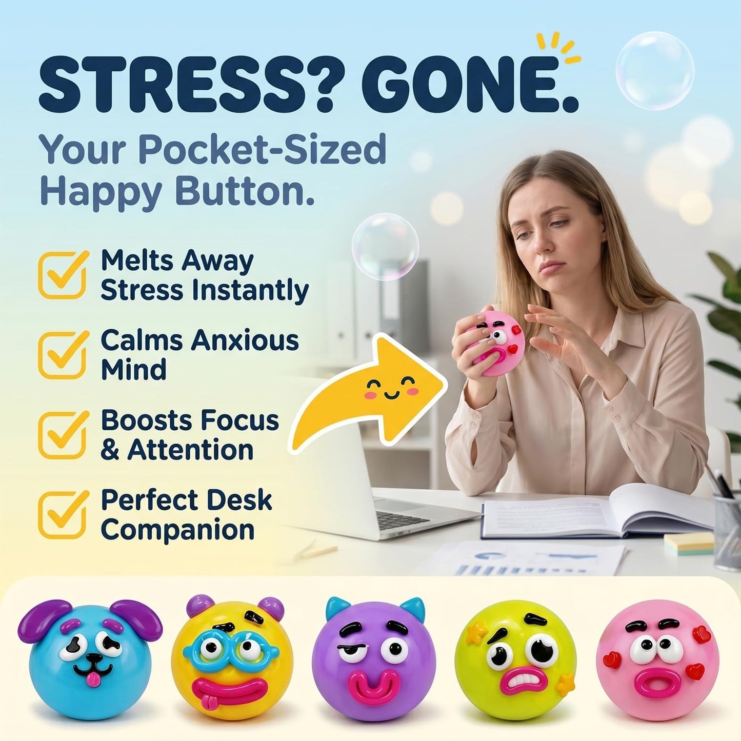 New Dog Face Swap Soft Slow Rising Squishy Toy, Cute Sensory Fidget Squeeze Toy, Stress Anxiety Relief Decompression Squishies for Adults Kids (E: Yellow)