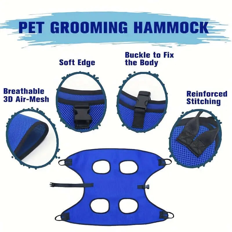 Relax and Groom: Comfortable Pet Grooming Hammock Harness for Dogs & Cats