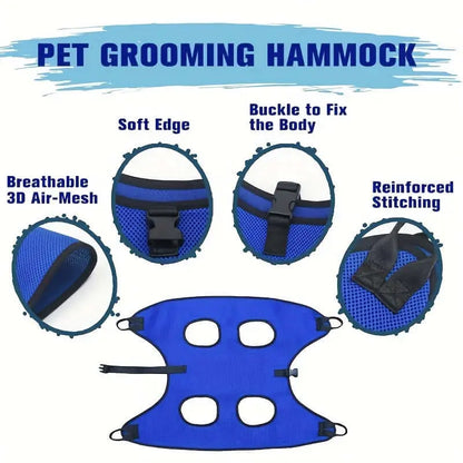 Relax and Groom: Comfortable Pet Grooming Hammock Harness for Dogs & Cats
