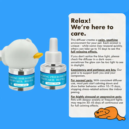 2-Pack, Dog Calming Diffuser Refill Kit (60-Day Supply) Combination Set 3In1 Dog Pheromone Refills - Helps with Stress, Separation, Pee Accidents, Barking, & Destructive Behaviors.