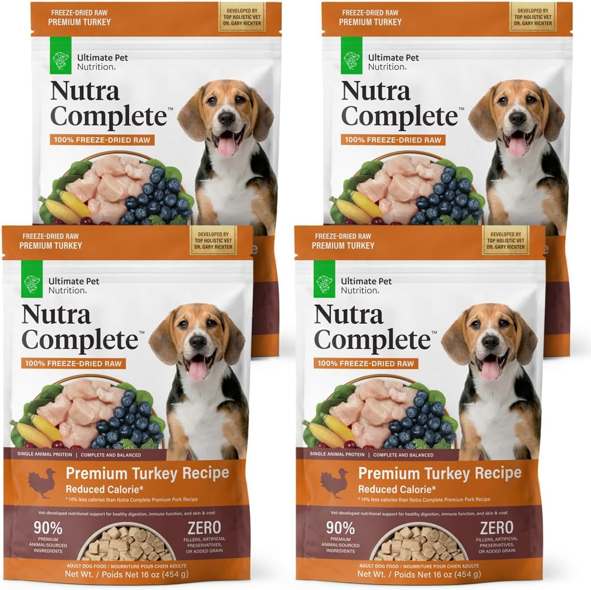 ULTIMATE PET NUTRITION Nutra Complete, 100% Freeze Dried Raw Veterinarian Formulated Dog Food with Antioxidants Prebiotics and Amino Acids (1 Pound, Beef)