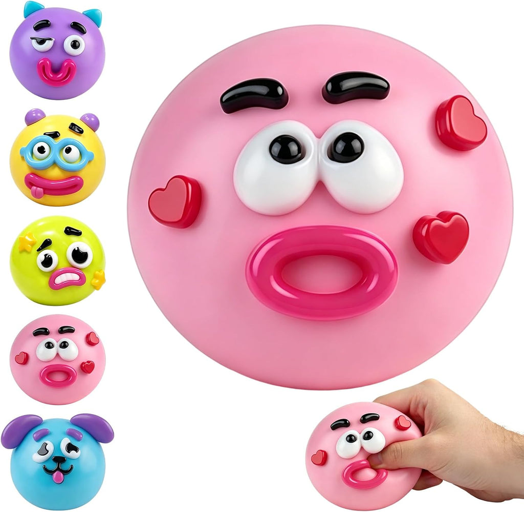 New Dog Face Swap Squishy Cute Slow Rise Relaxing Sensory Fidget Relief for Adults Anxiety Relief, Portable Desktop Decompression Stress Squeeze Ball (Yellow)