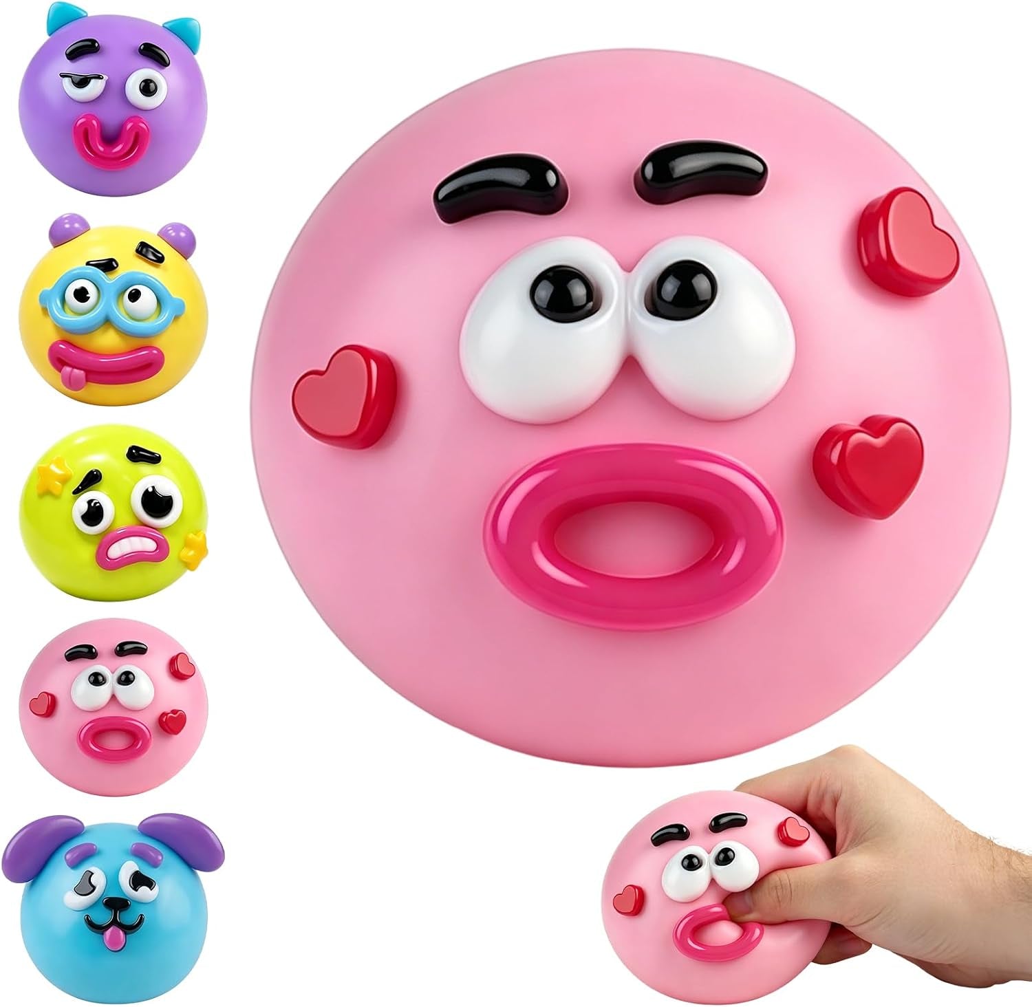 New Dog Face Swap Squishy Cute Slow Rise Relaxing Sensory Fidget Relief for Adults Anxiety Relief, Portable Desktop Decompression Stress Squeeze Ball (Yellow)