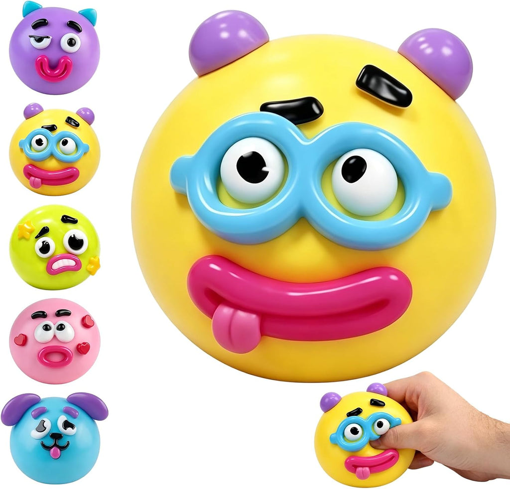 New Dog Face Swap Squishy Cute Slow Rise Relaxing Sensory Fidget Relief for Adults Anxiety Relief, Portable Desktop Decompression Stress Squeeze Ball (Yellow)