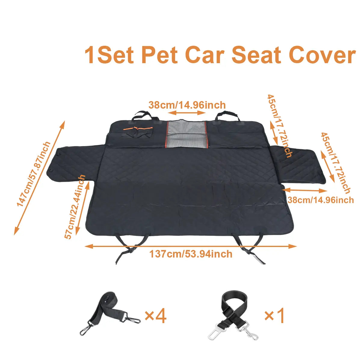 Dog Car Hammock Rear Seat Cover - Waterproof, Heavy-Duty, Scratch-Proof, Nonslip, Soft Auto & Car Interior Accessory for Trucks, Suvs | Waterproof Seat Covers, Backseat Protector, Auto Accessories