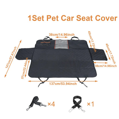 Dog Car Hammock Rear Seat Cover - Waterproof, Heavy-Duty, Scratch-Proof, Nonslip, Soft Auto & Car Interior Accessory for Trucks, Suvs | Waterproof Seat Covers, Backseat Protector, Auto Accessories